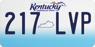 KY license plate 217LVP