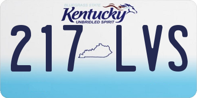 KY license plate 217LVS