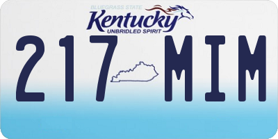 KY license plate 217MIM
