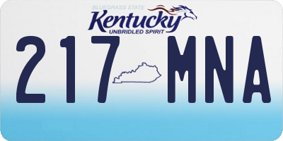 KY license plate 217MNA
