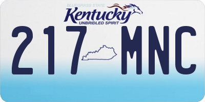 KY license plate 217MNC