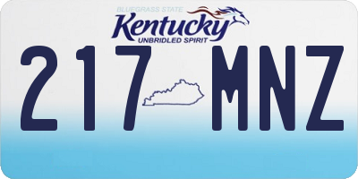 KY license plate 217MNZ