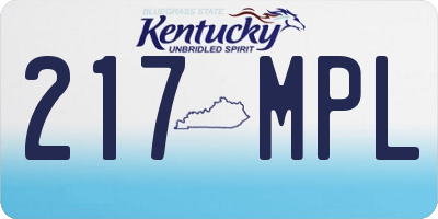 KY license plate 217MPL