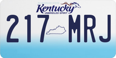 KY license plate 217MRJ