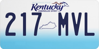 KY license plate 217MVL