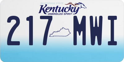 KY license plate 217MWI
