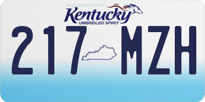 KY license plate 217MZH