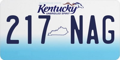 KY license plate 217NAG