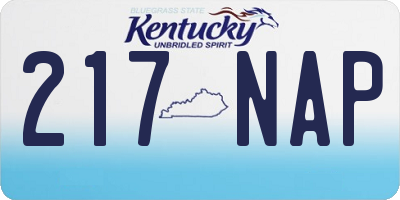 KY license plate 217NAP