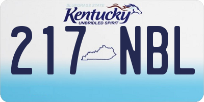 KY license plate 217NBL