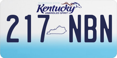 KY license plate 217NBN