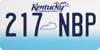 KY license plate 217NBP