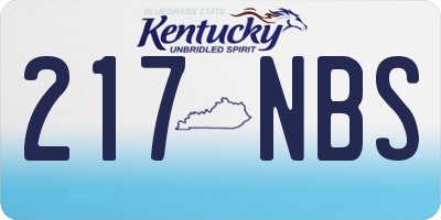 KY license plate 217NBS