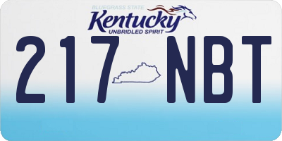 KY license plate 217NBT