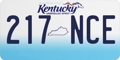 KY license plate 217NCE