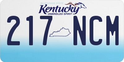 KY license plate 217NCM