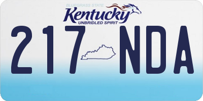 KY license plate 217NDA