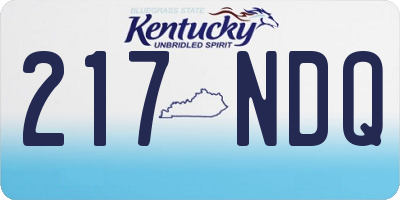 KY license plate 217NDQ