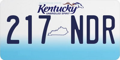 KY license plate 217NDR