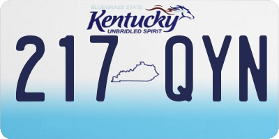 KY license plate 217QYN