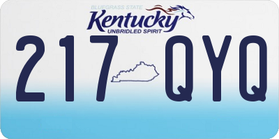 KY license plate 217QYQ
