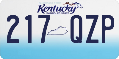 KY license plate 217QZP