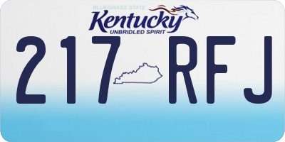 KY license plate 217RFJ
