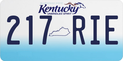 KY license plate 217RIE