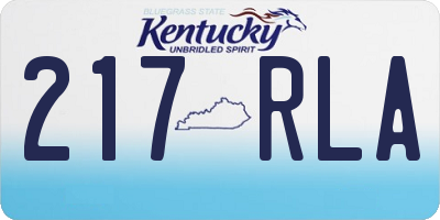 KY license plate 217RLA