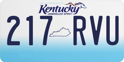 KY license plate 217RVU