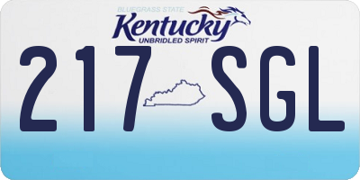 KY license plate 217SGL