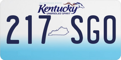 KY license plate 217SGO