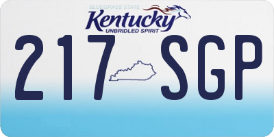 KY license plate 217SGP
