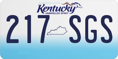 KY license plate 217SGS