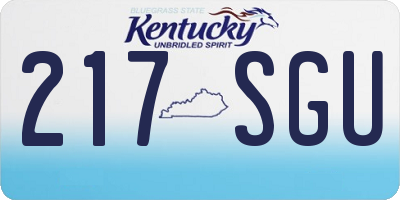 KY license plate 217SGU