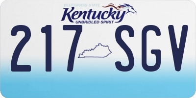 KY license plate 217SGV
