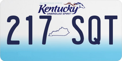 KY license plate 217SQT
