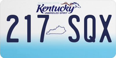 KY license plate 217SQX
