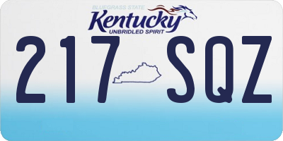 KY license plate 217SQZ