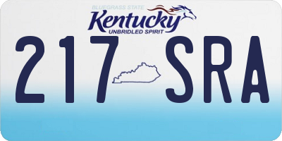 KY license plate 217SRA