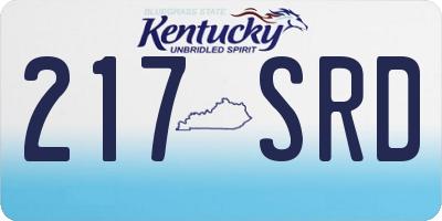 KY license plate 217SRD