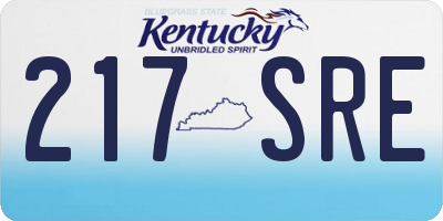 KY license plate 217SRE