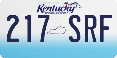 KY license plate 217SRF