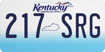 KY license plate 217SRG
