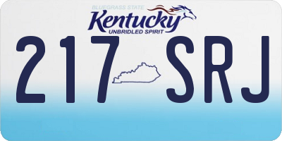 KY license plate 217SRJ