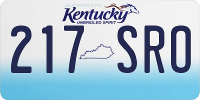 KY license plate 217SRO
