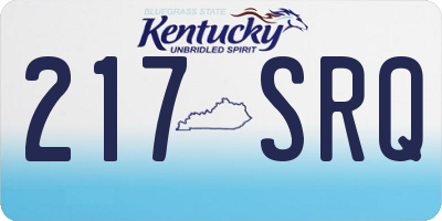 KY license plate 217SRQ