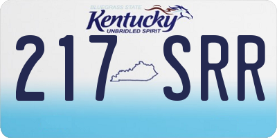 KY license plate 217SRR
