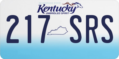 KY license plate 217SRS