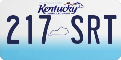 KY license plate 217SRT